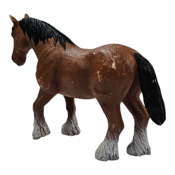 Mojo Clydesdale Horse Figure Farm Life Hand Painted Realistic Toy Brown Black - Picture 8 of 12